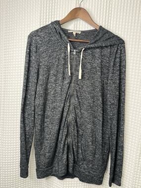 Express One Eleven Womens Medium Gray Marled Full Zip Lightweight Hoodie